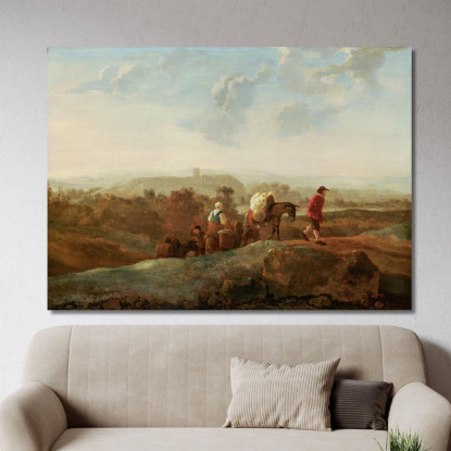Contadini Migranti In Un Paesaggio Meridionale Aelbert Cuyp acu29 quadro stampato su tela