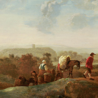 Contadini Migranti In Un Paesaggio Meridionale Aelbert Cuyp acu29 quadro stampato su tela