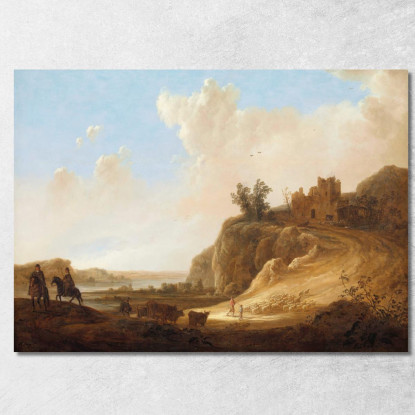 Paesaggio Montuoso Con Le Rovine Di Un Castello Aelbert Cuyp acu30 quadro stampato su tela