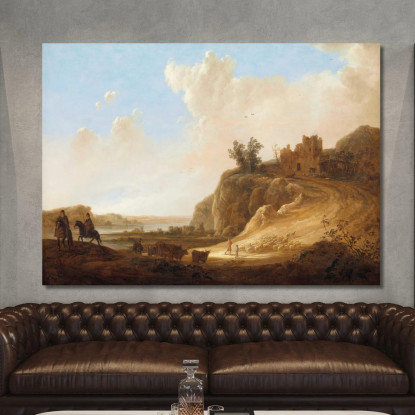 Paesaggio Montuoso Con Le Rovine Di Un Castello Aelbert Cuyp acu30 quadro stampato su tela