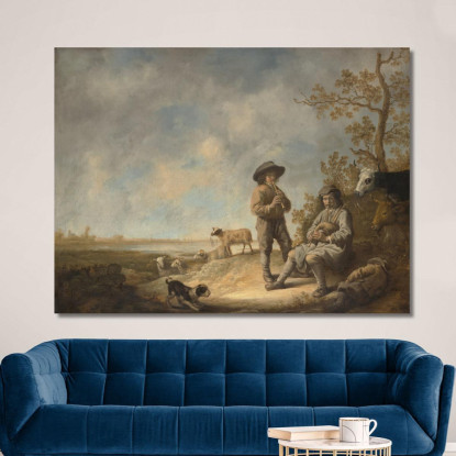 Pastori Suonatori Aelbert Cuyp acu34 quadro stampato su tela