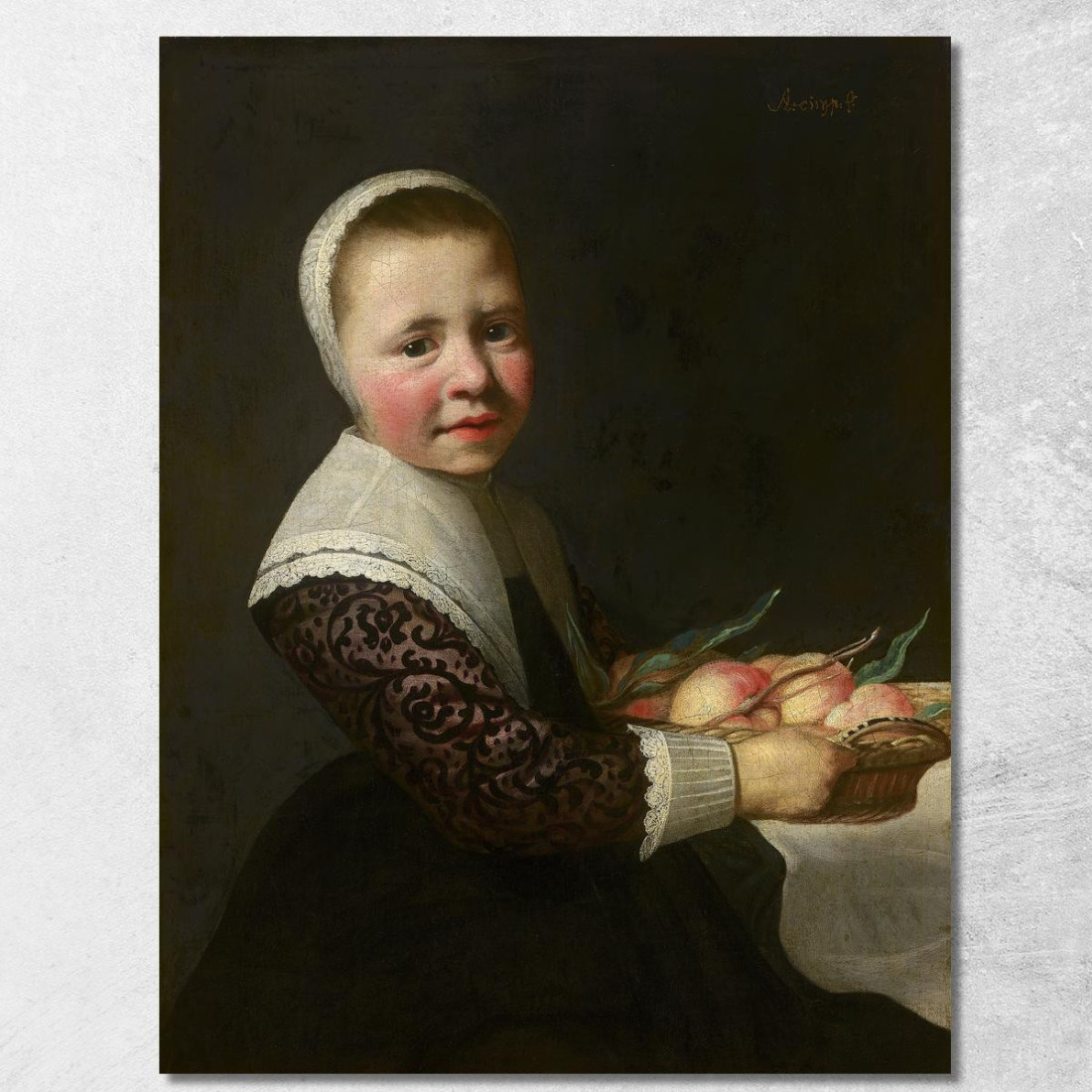 Ritratto Di Una Ragazza Con Pesche Aelbert Cuyp acu35 quadro stampato su tela