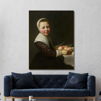 Ritratto Di Una Ragazza Con Pesche Aelbert Cuyp acu35 quadro stampato su tela