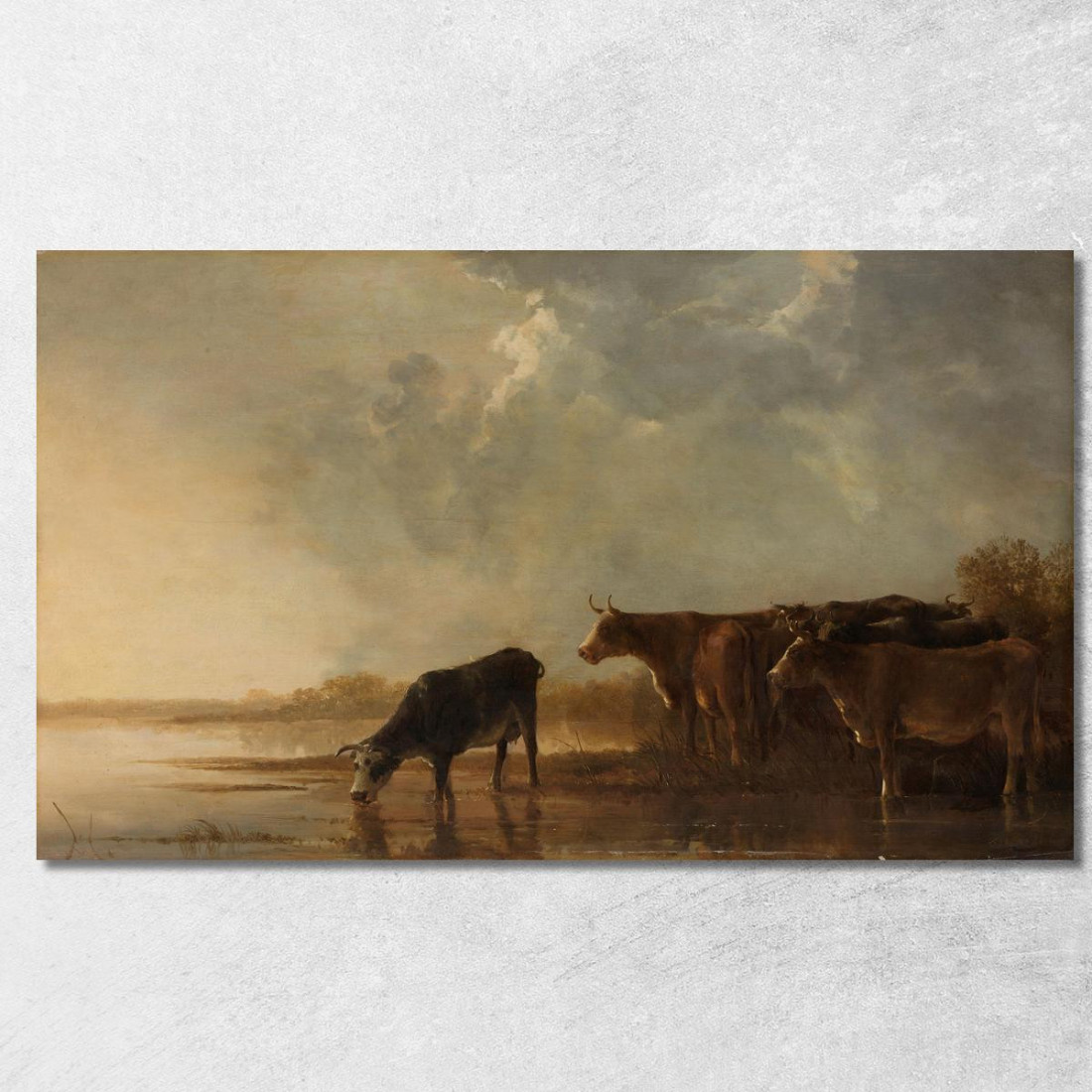 Paesaggio Fluviale Con Mucche Aelbert Cuyp acu38 quadro stampato su tela