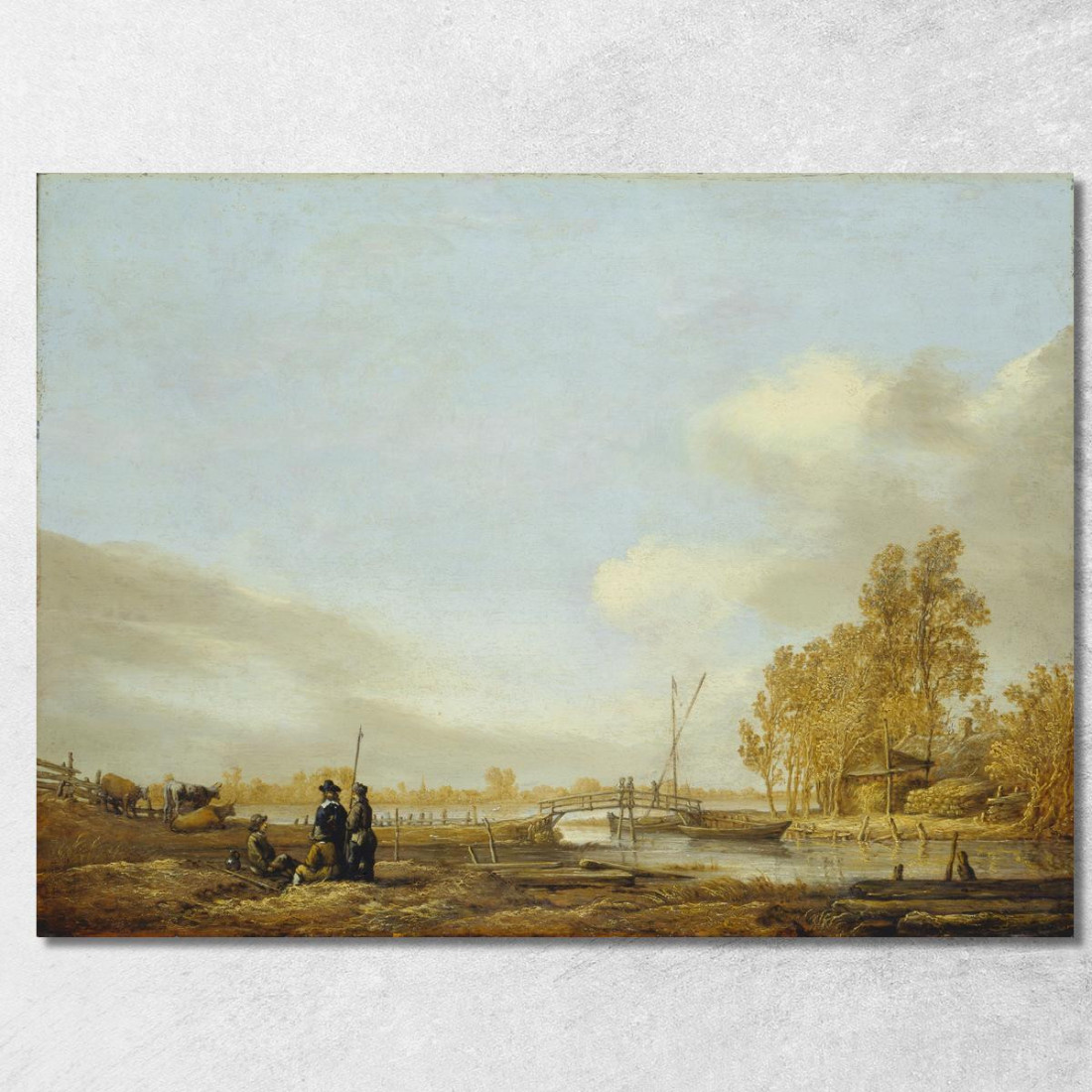Paesaggio Fluviale Con Passerella Aelbert Cuyp acu40 quadro stampato su tela