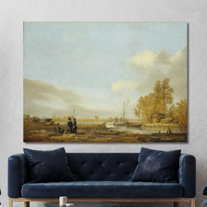 Paesaggio Fluviale Con Passerella Aelbert Cuyp acu40 quadro stampato su tela
