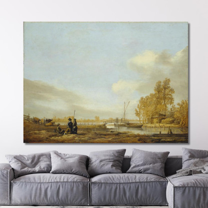 Paesaggio Fluviale Con Passerella Aelbert Cuyp acu40 quadro stampato su tela