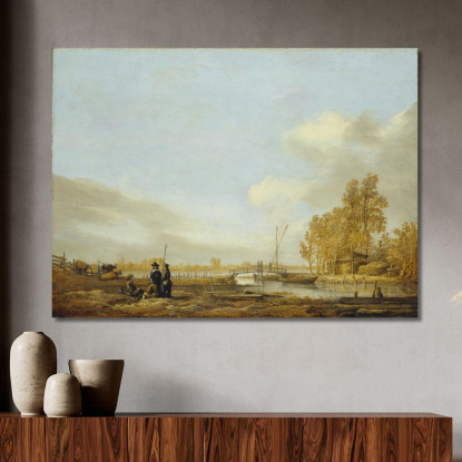 Paesaggio Fluviale Con Passerella Aelbert Cuyp acu40 quadro stampato su tela