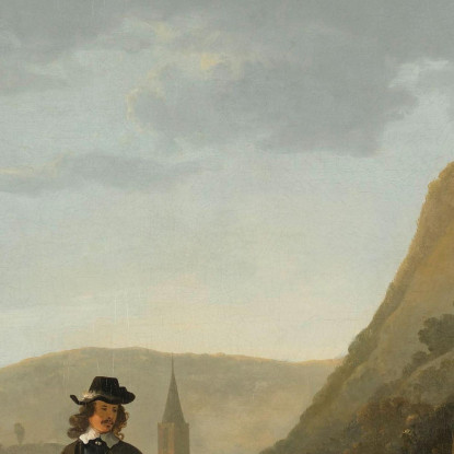 Paesaggio Fluviale Con Cavalieri Aelbert Cuyp acu41 quadro stampato su tela