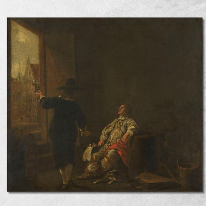 Assaggiando Il Vino Aelbert Cuyp acu44 quadro stampato su tela