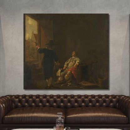 Assaggiando Il Vino Aelbert Cuyp acu44 quadro stampato su tela