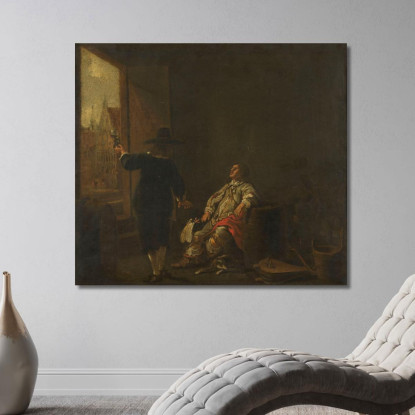 Assaggiando Il Vino Aelbert Cuyp acu44 quadro stampato su tela