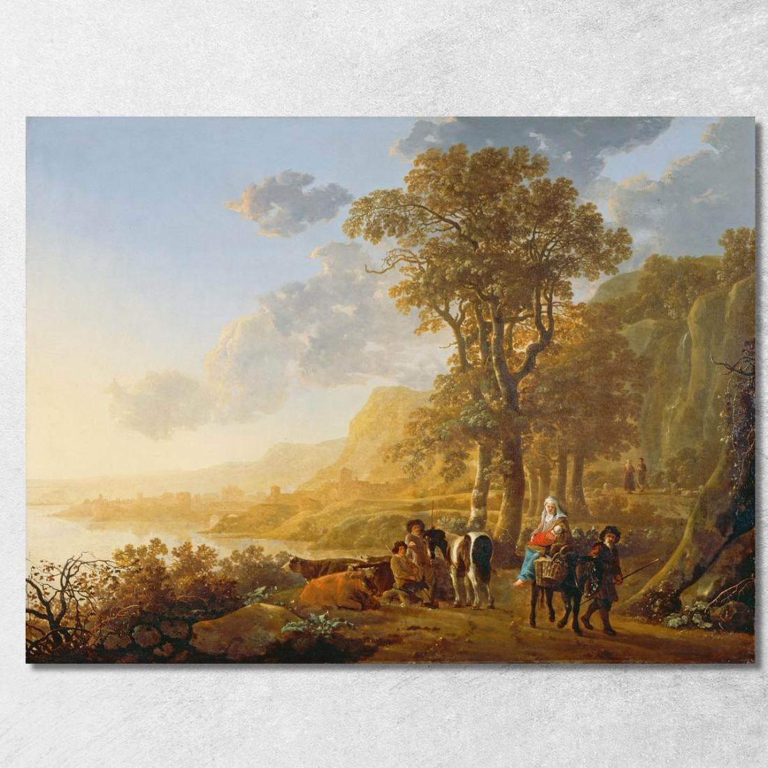 La Fuga In Egitto Aelbert Cuyp acu48 quadro stampato su tela