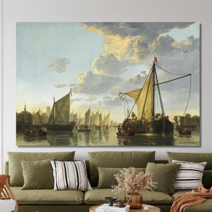 La Mosa A Dordrecht Aelbert Cuyp acu49 quadro stampato su tela