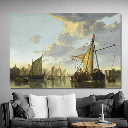 La Mosa A Dordrecht Aelbert Cuyp acu49 quadro stampato su tela