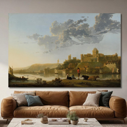 Il Valkhof A Nimega Aelbert Cuyp acu51 quadro stampato su tela