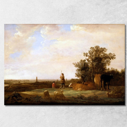Veduta Su Una Pianura Aelbert Cuyp acu53 quadro stampato su tela