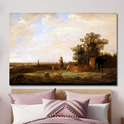 Veduta Su Una Pianura Aelbert Cuyp acu53 quadro stampato su tela
