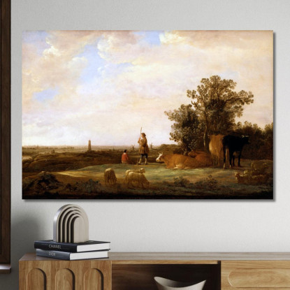 Veduta Su Una Pianura Aelbert Cuyp acu53 quadro stampato su tela