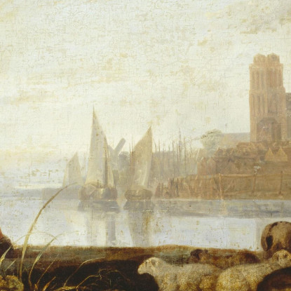 Veduta Sulla Mosa Aelbert Cuyp acu54 quadro stampato su tela