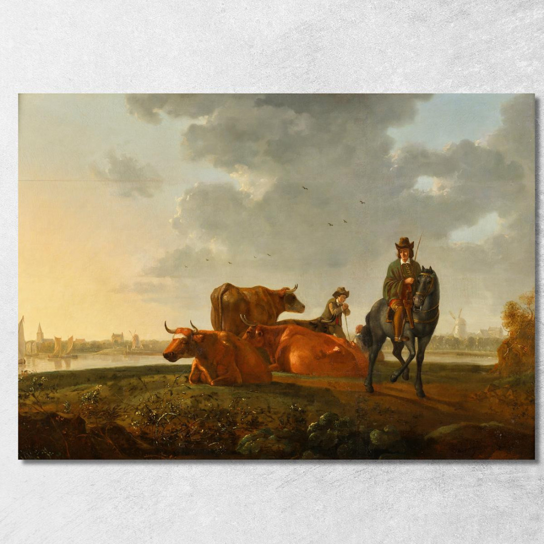 Pascolo Presso Il Fiume Aelbert Cuyp acu56 quadro stampato su tela