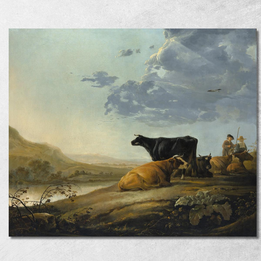 Giovani Mandriani Con Mucche Aelbert Cuyp acu57 quadro stampato su tela