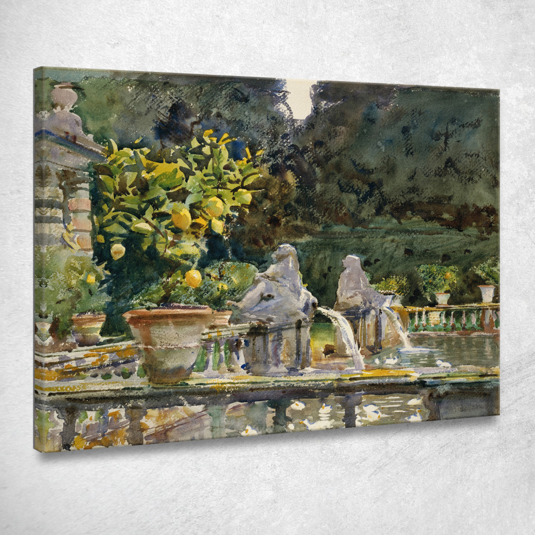 Villa Di Marlia Lucca A Fountain John Singer Sargent jss367 quadro stampato su tela