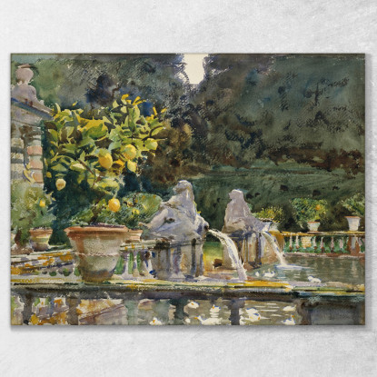 Villa Di Marlia Lucca A Fountain John Singer Sargent jss367 quadro stampato su tela