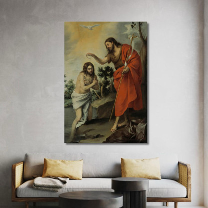 Battesimo Di Cristo Bartolomé Estebán Murillo bem26 quadro stampato su tela