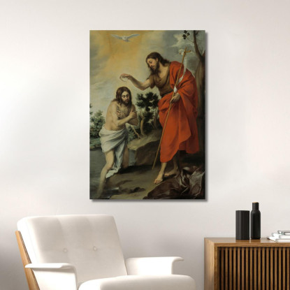 Battesimo Di Cristo Bartolomé Estebán Murillo bem26 quadro stampato su tela