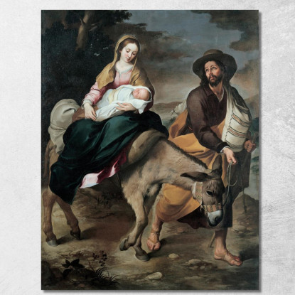 La Fuga In Egitto Bartolomé Estebán Murillo bem31 quadro stampato su tela