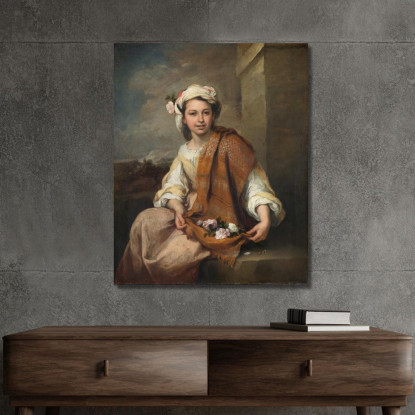 La Ragazza Dei Fiori Bartolomé Estebán Murillo bem32 quadro stampato su tela