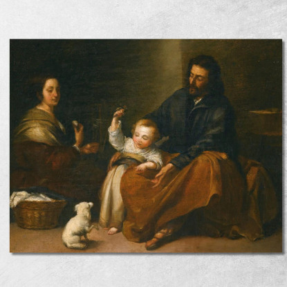 La Sacra Famiglia In Un Interno Bartolomé Estebán Murillo bem34 quadro stampato su tela