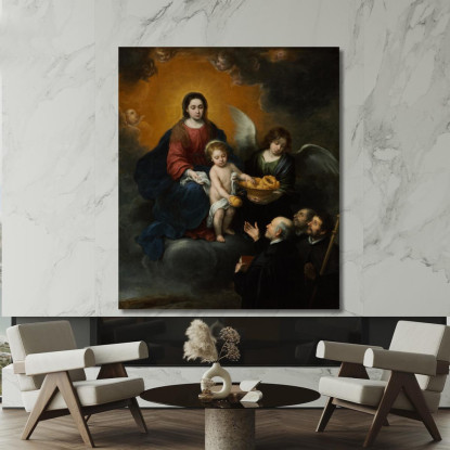 Il Bambino Gesù Che Distribuisce Pane Ai Pellegrini Bartolomé Estebán Murillo bem37 quadro stampato su tela