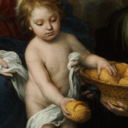 Il Bambino Gesù Che Distribuisce Pane Ai Pellegrini Bartolomé Estebán Murillo bem37 quadro stampato su tela