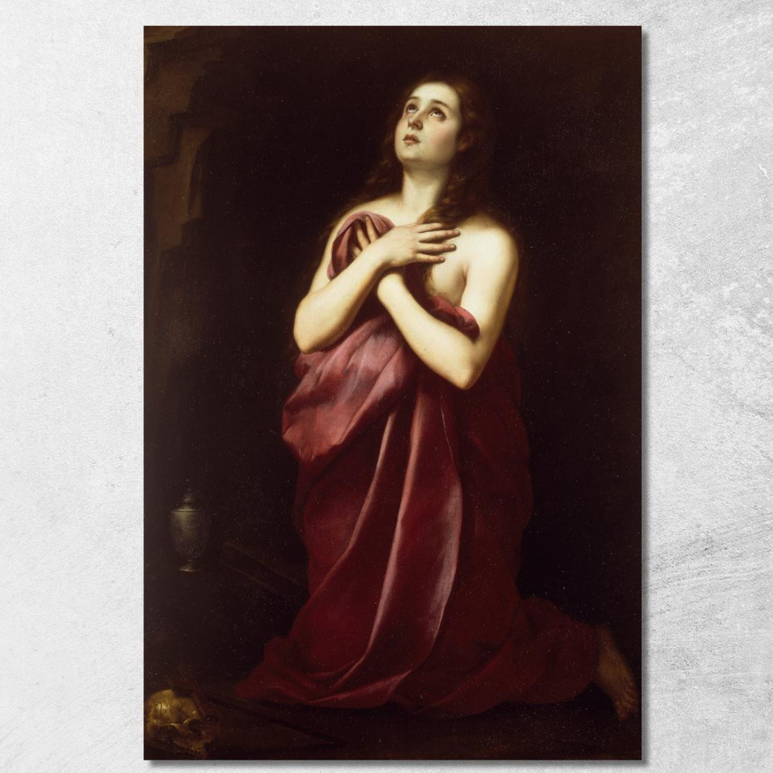 Maddalena Penitente Bartolomé Estebán Murillo bem40 quadro stampato su tela
