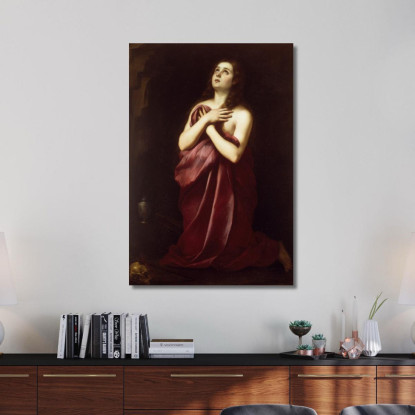 Maddalena Penitente Bartolomé Estebán Murillo bem40 quadro stampato su tela