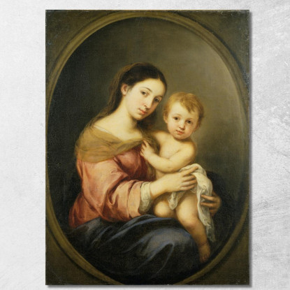 La Vergine Con Il Bambino Bartolomé Estebán Murillo bem51 quadro stampato su tela