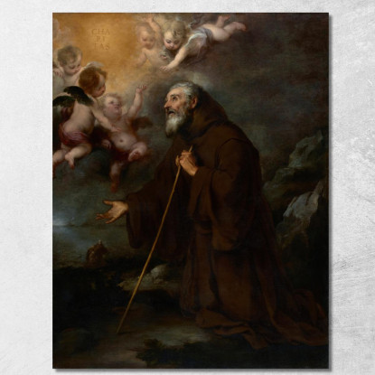 La Visione Di San Francesco Da Paola Bartolomé Estebán Murillo bem52 quadro stampato su tela