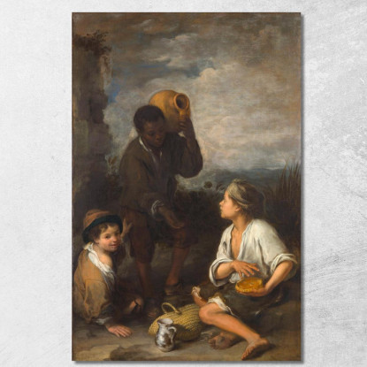 Tre Ragazzi Bartolomé Estebán Murillo bem53 quadro stampato su tela