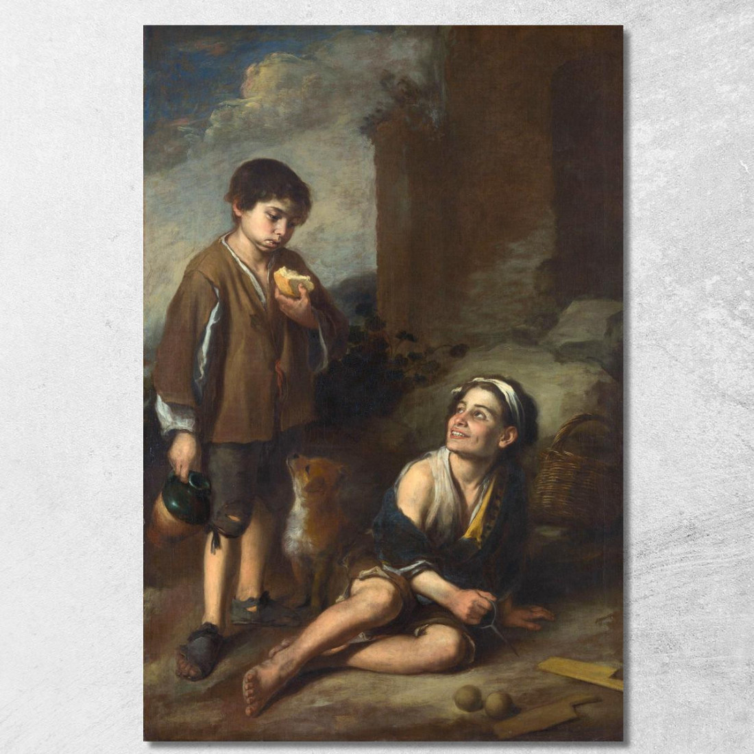 Due Ragazzi Contadini Bartolomé Estebán Murillo bem54 quadro stampato su tela