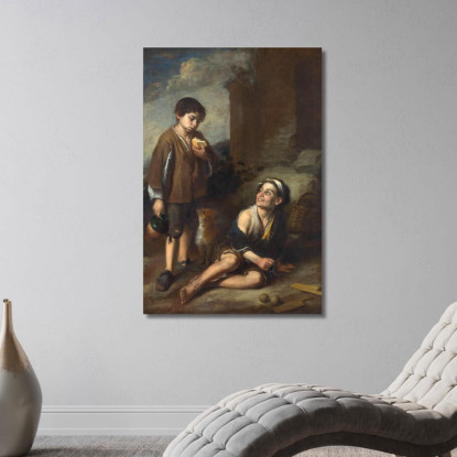 Due Ragazzi Contadini Bartolomé Estebán Murillo bem54 quadro stampato su tela