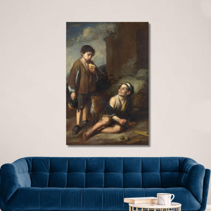 Due Ragazzi Contadini Bartolomé Estebán Murillo bem54 quadro stampato su tela