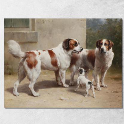 Tre Cani Carl Reichert crc21 quadro stampato su tela
