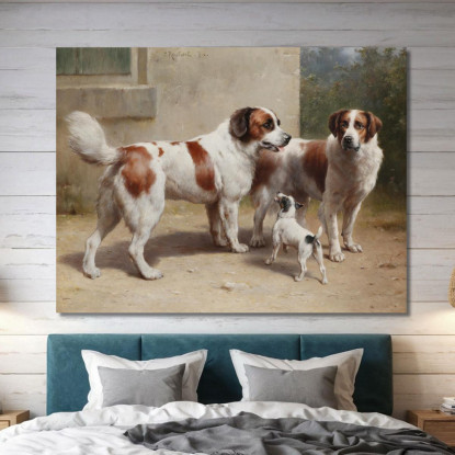 Tre Cani Carl Reichert crc21 quadro stampato su tela