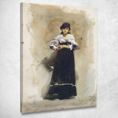 Giovane Donna Con Gonna Nera John Singer Sargent jss378 quadro stampato su tela