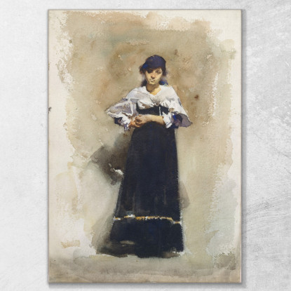 Giovane Donna Con Gonna Nera John Singer Sargent jss378 quadro stampato su tela
