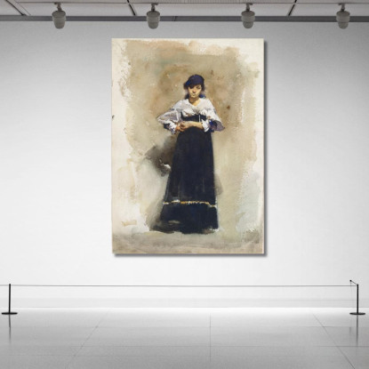 Giovane Donna Con Gonna Nera John Singer Sargent jss378 quadro stampato su tela