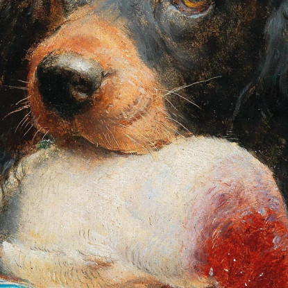 Setter Gordon Con Anatra Selvatica Carl Reichert crc28 quadro stampato su tela