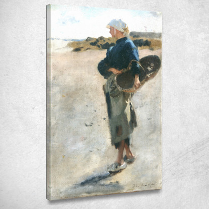Ragazza Bretone Con Un Cestino John Singer Sargent jss379 quadro stampato su tela